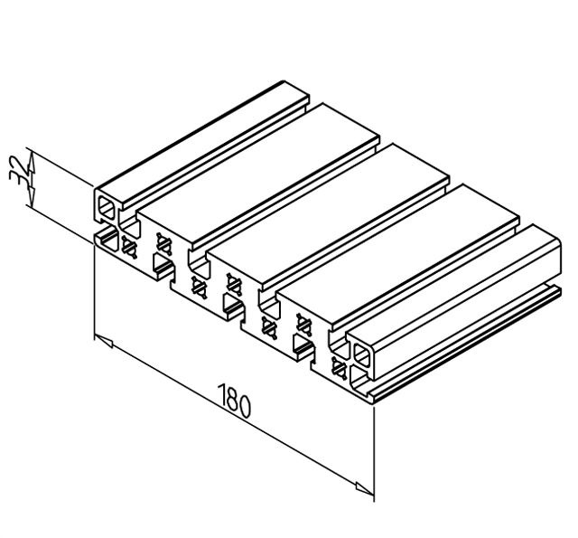 20.1000/0 Profilé aluminium 19x32 rainure 8mm MiniTec